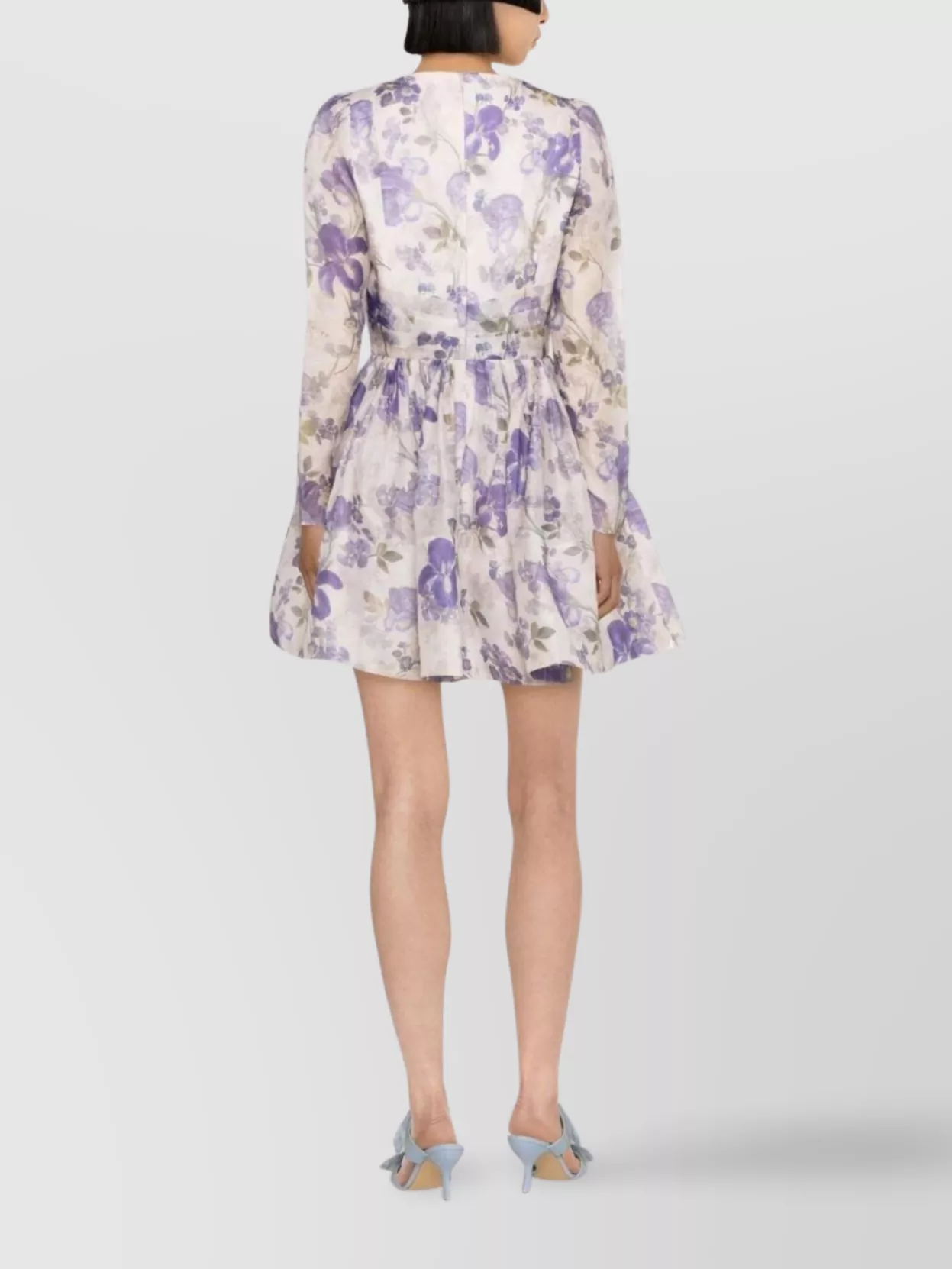 Zimmermann Sheer Floral V-Neck Mini Dress
