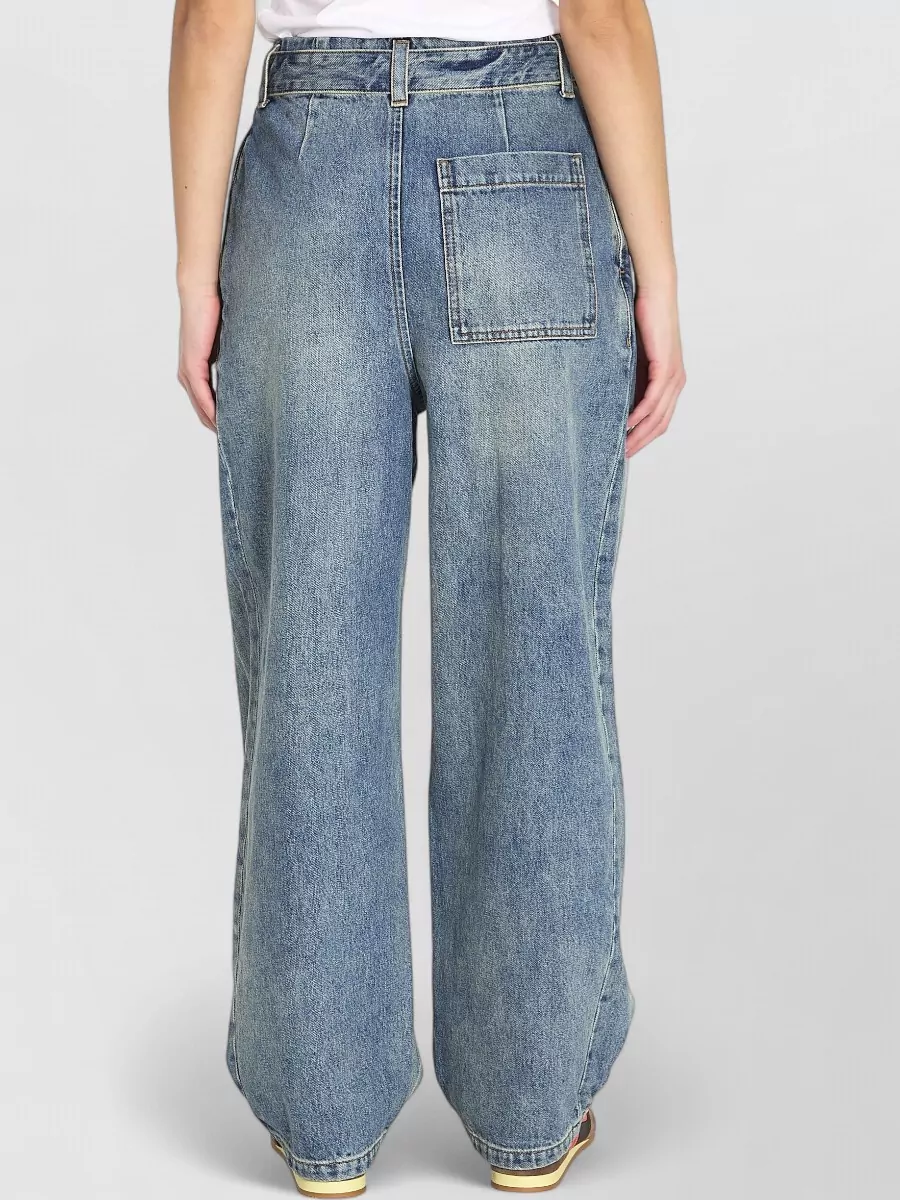 Loewe Mid Rise Wide Leg Denim Trousers