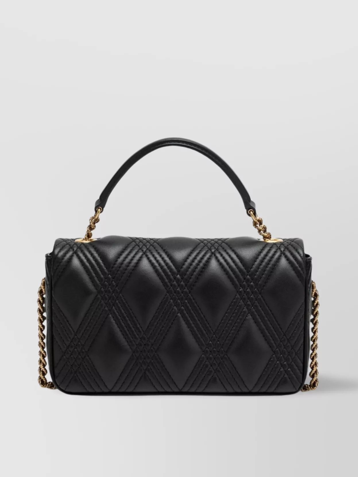 Valentino Quilted Chain Strap Shoulder Bag Studs In Black