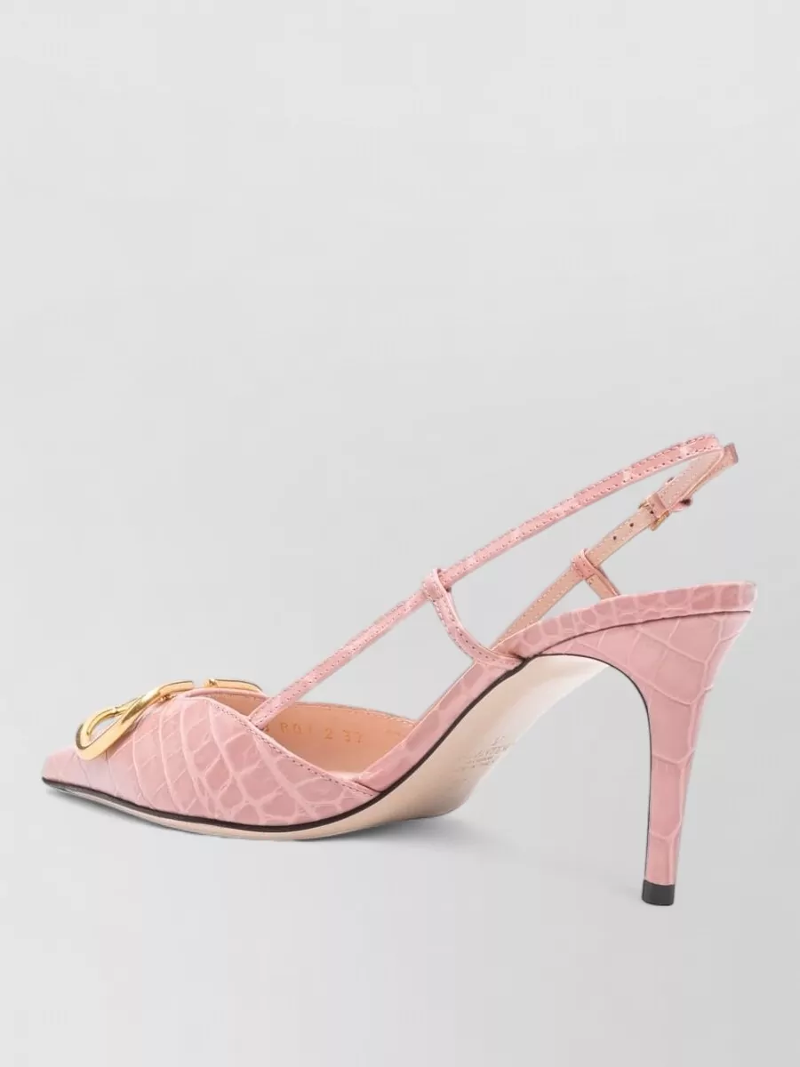 Valentino Garavani Embossed Calf Leather Slingback Pumps