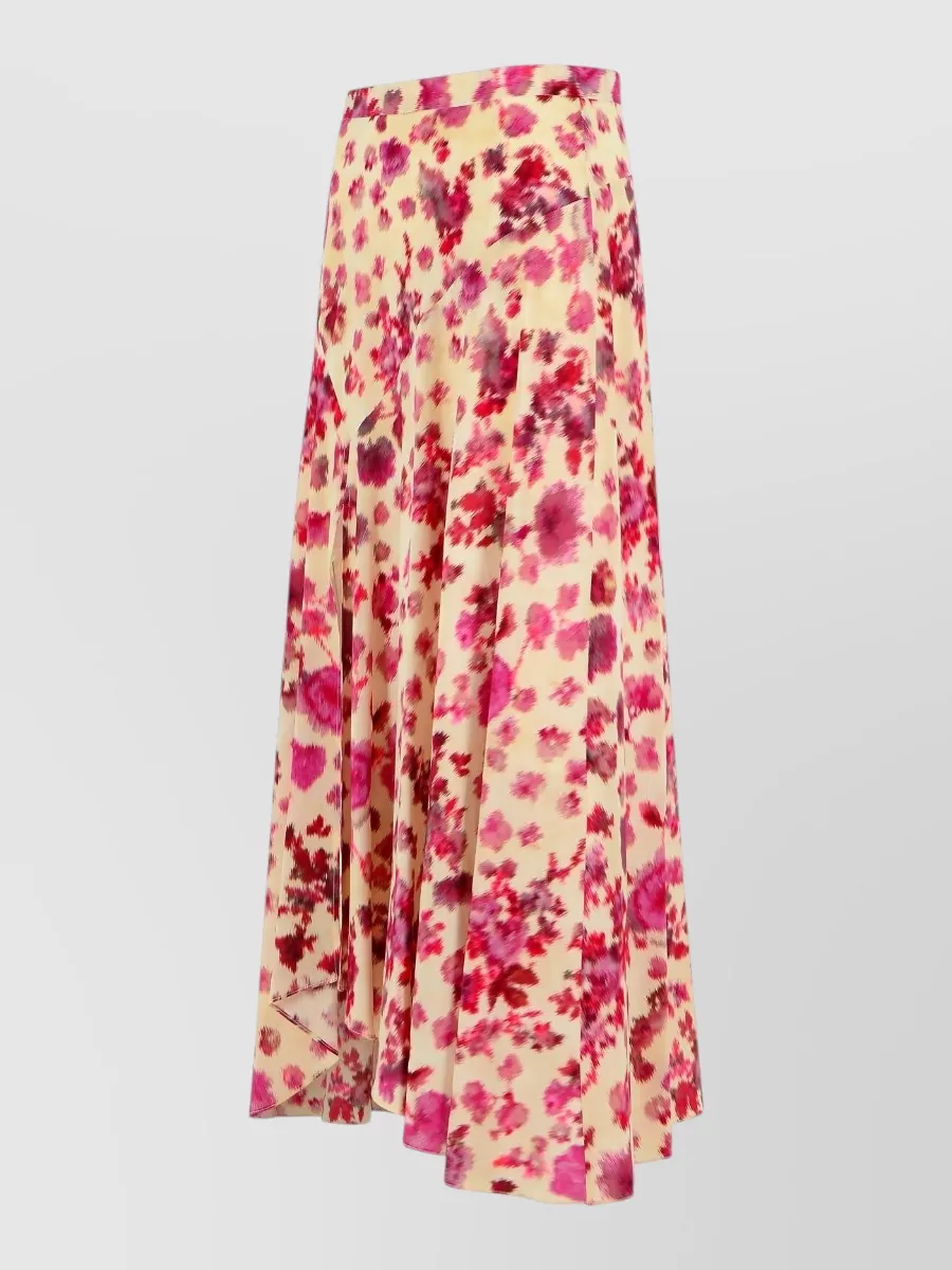 Isabel Marant Sakura Stretch Silk Skirt Asymmetric Hem
