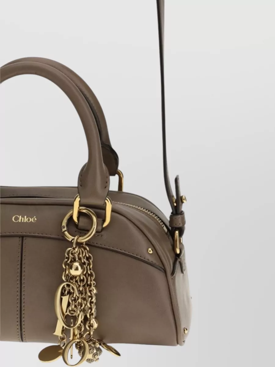 Chloé Shoulder Bag Top Handle Strap Charms
