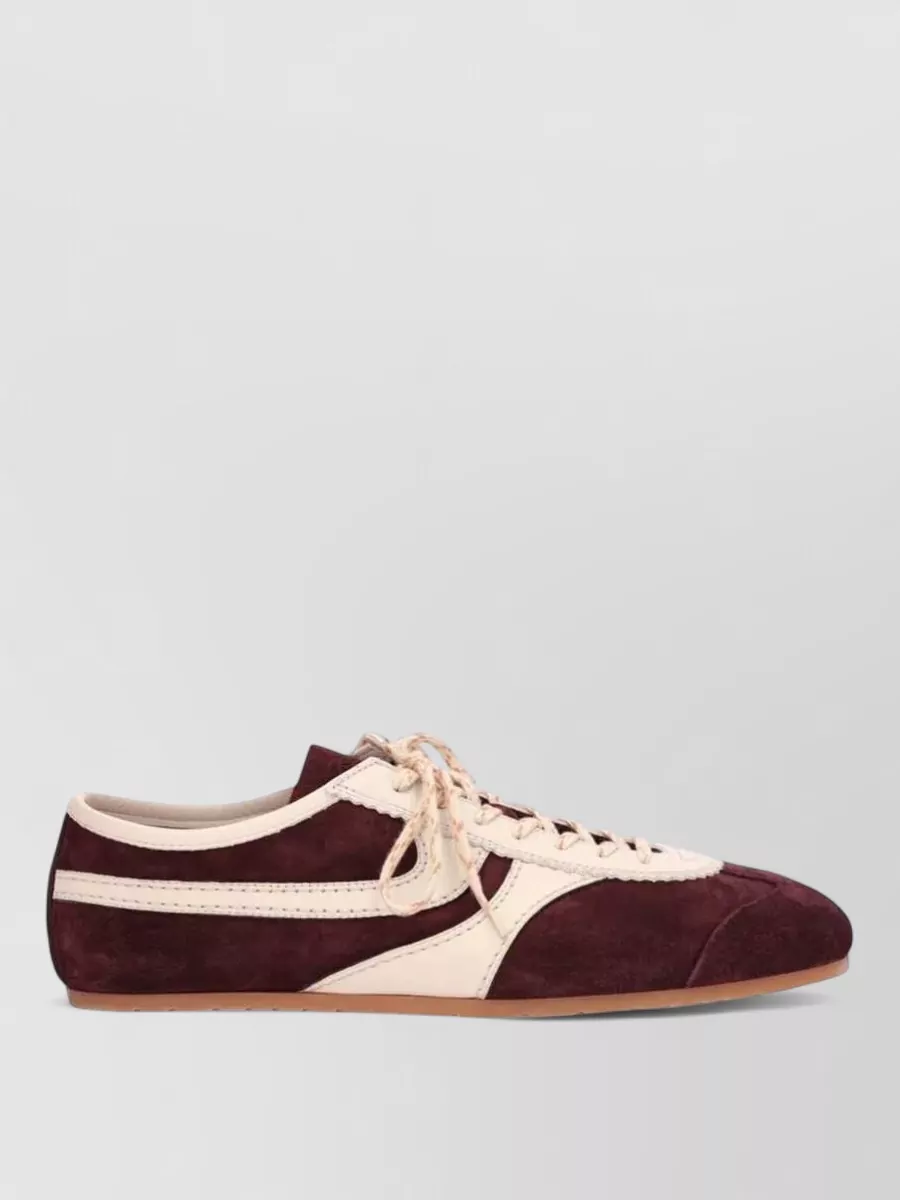 Dries Van Noten Leather Suede Low-Top Sneakers
