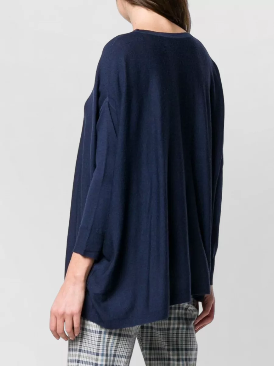 La Rose Fine-Knit Merino Wool Long-Sleeve Sweater