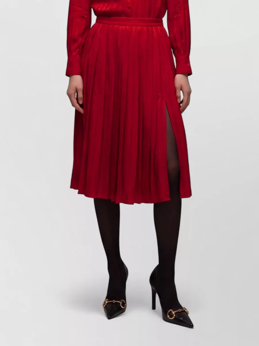 Gucci Silk Pleated Midi Skirt