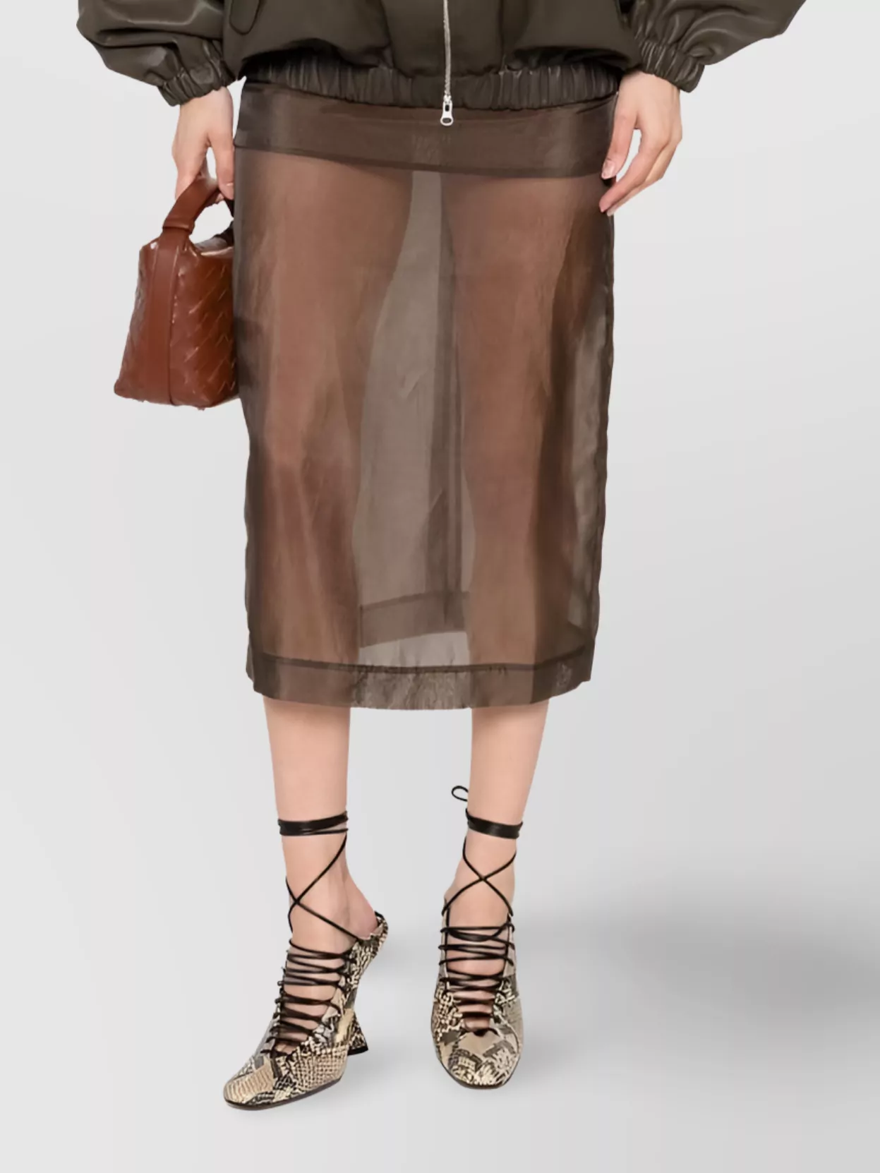 THE FRANKIE SHOP OVERSIZED FAUX LEATHER BOMBER JACKET WITH PUFF SLEEVES