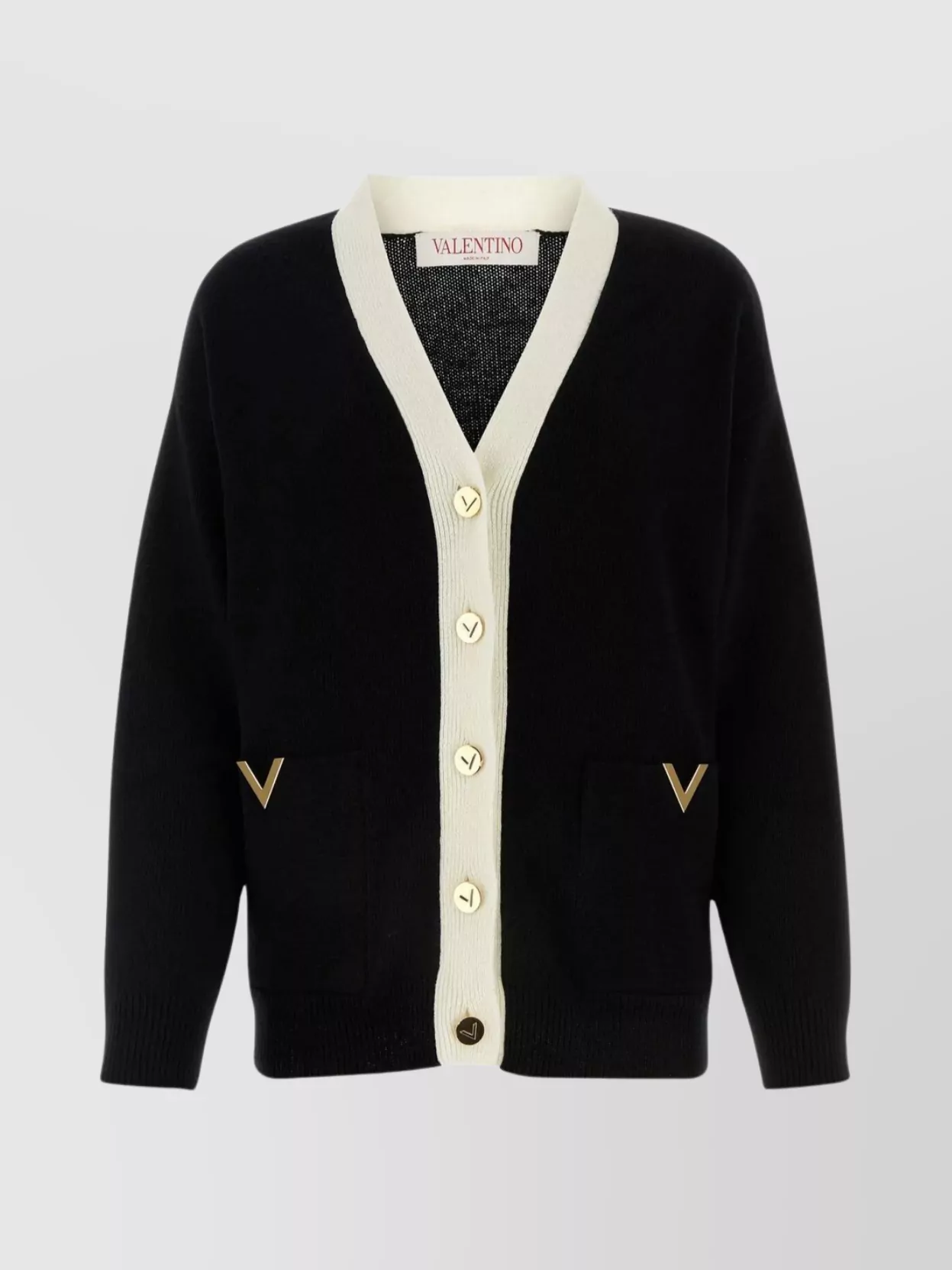 Shop Valentino Modern V-neck Wool Cardigan