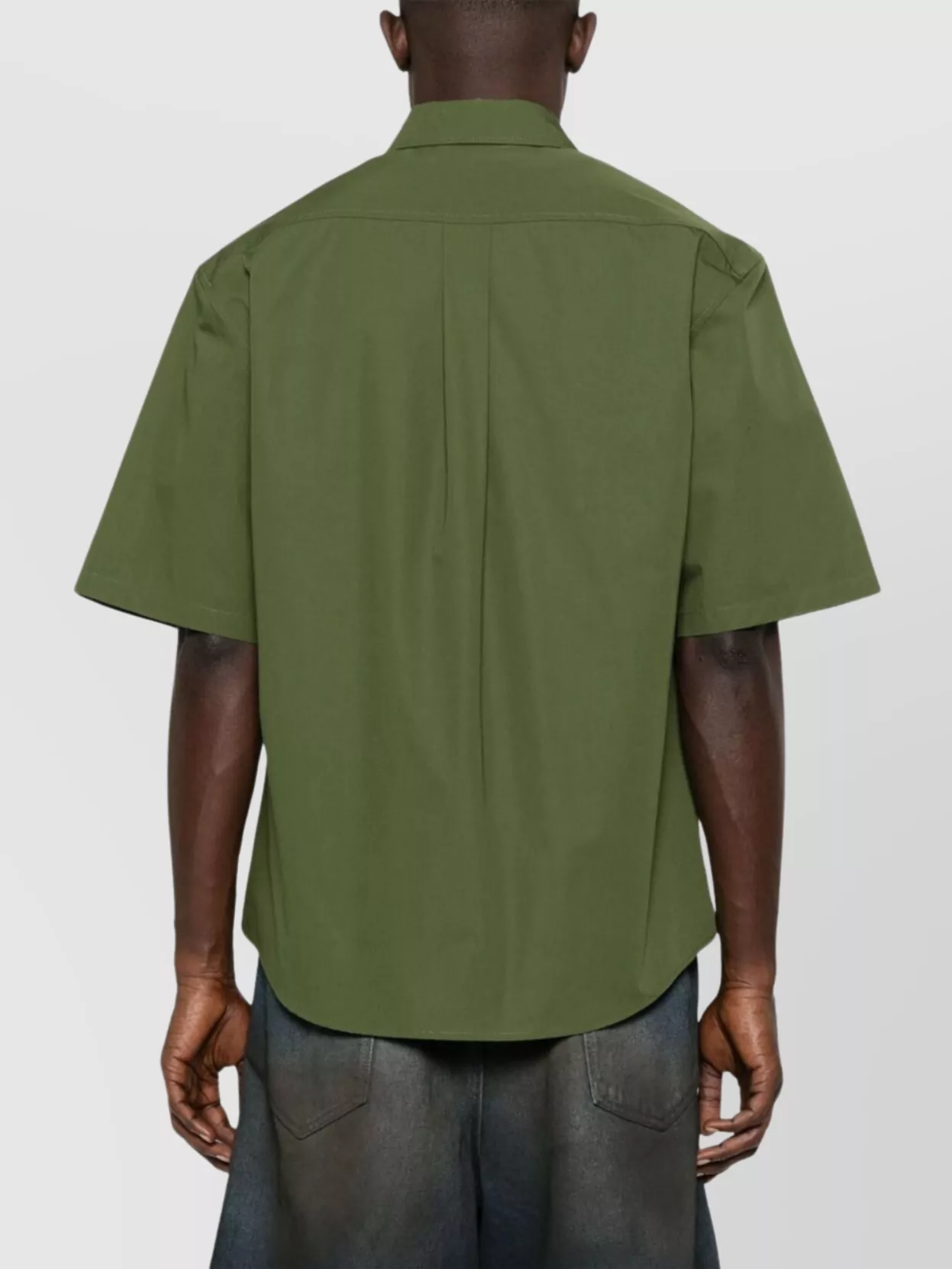 Kenzo Pleated Box Shirt With Curved Hem