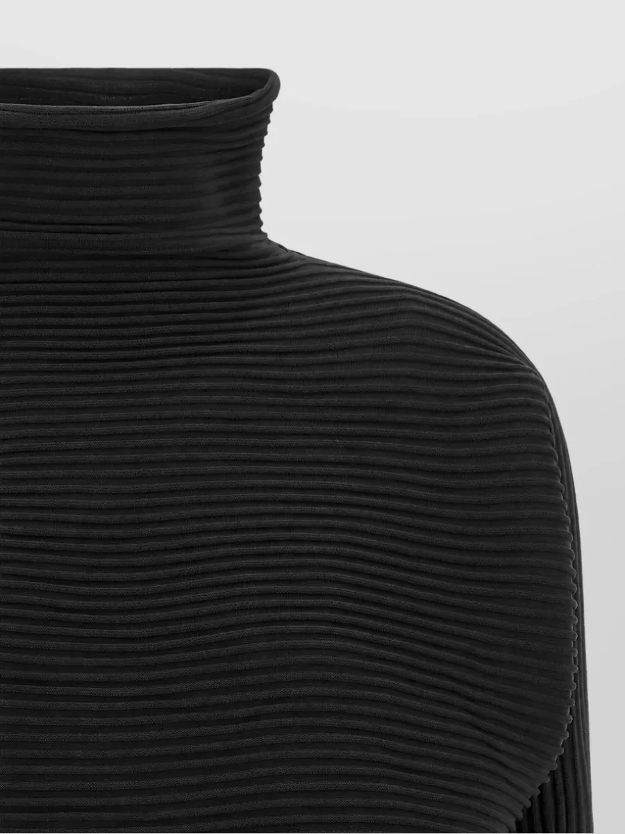 Pleats Please Issey Miyake Pleated High Neck Short Sleeve Top