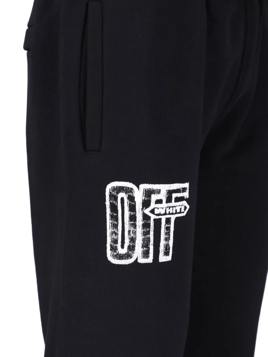 Off-White Cotton Logo Print Track Pants