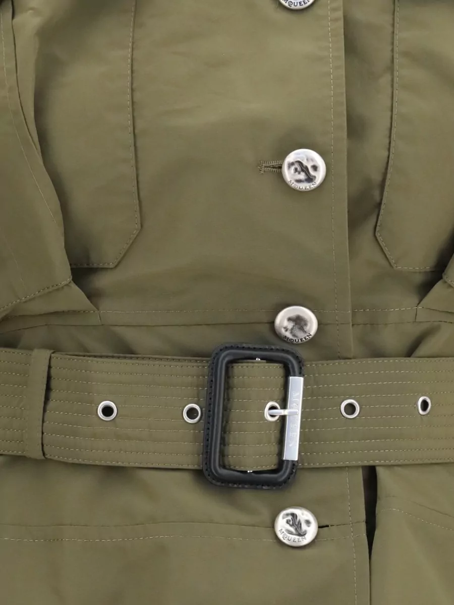Alexander Mcqueen Cropped Belted High-Neck Military Jacket