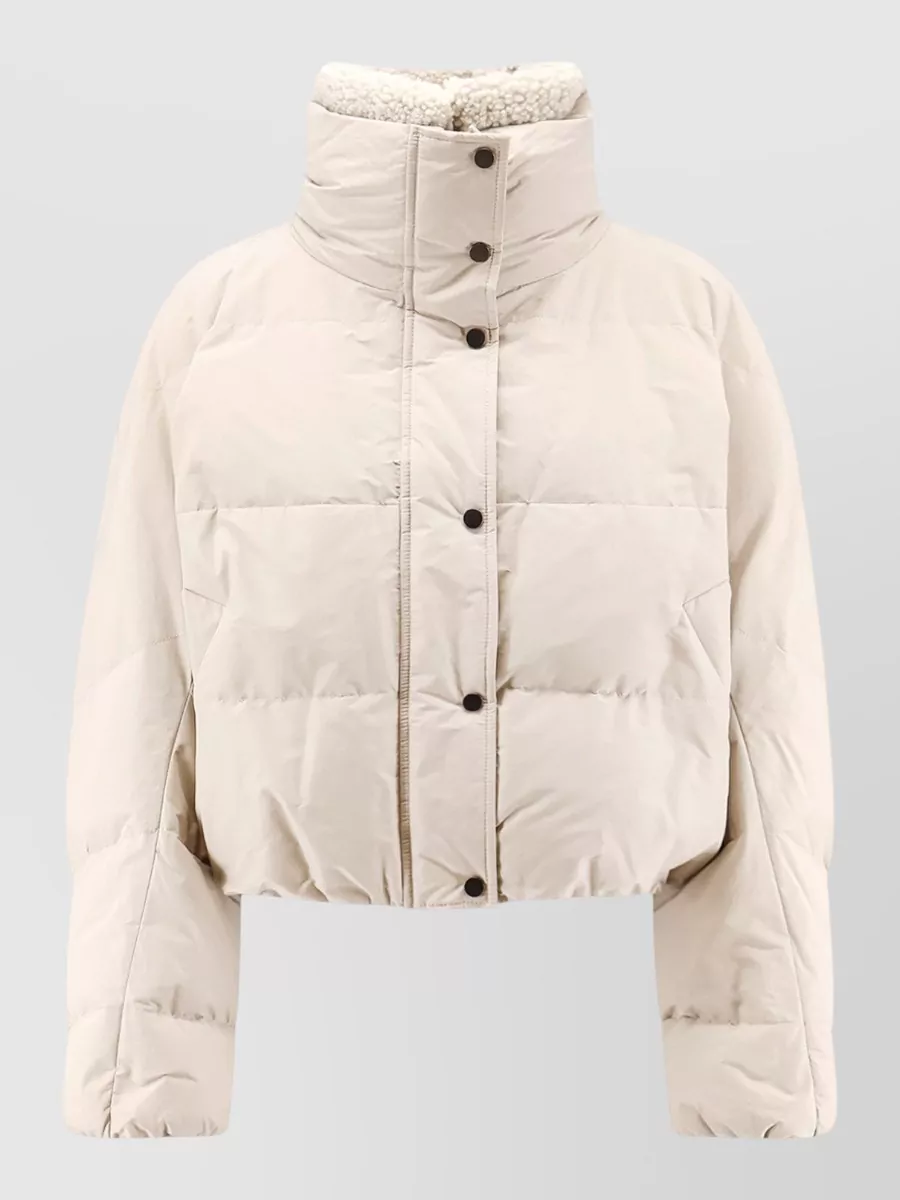 Brunello Cucinelli down cropped quilted parka coat
