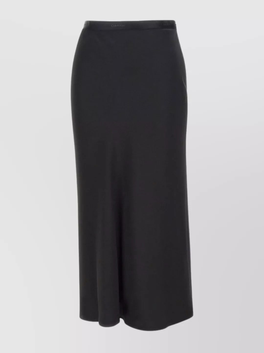 Calvin Klein Silk Skirt Bias Cut Midi Length In Black