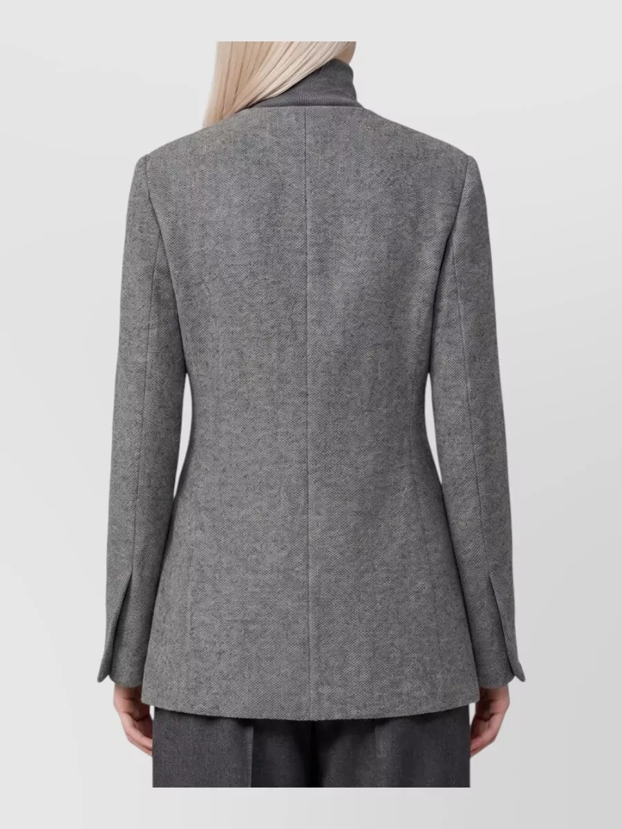 Max Mara Cashmere Crew-Neck Long-Sleeve Single-Breasted Jacket