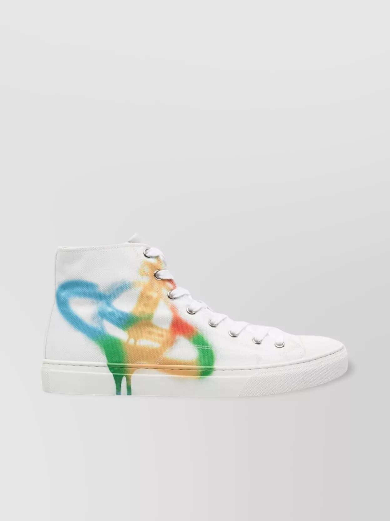 Shop Vivienne Westwood Reinforced Canvas High-top Sneakers In White