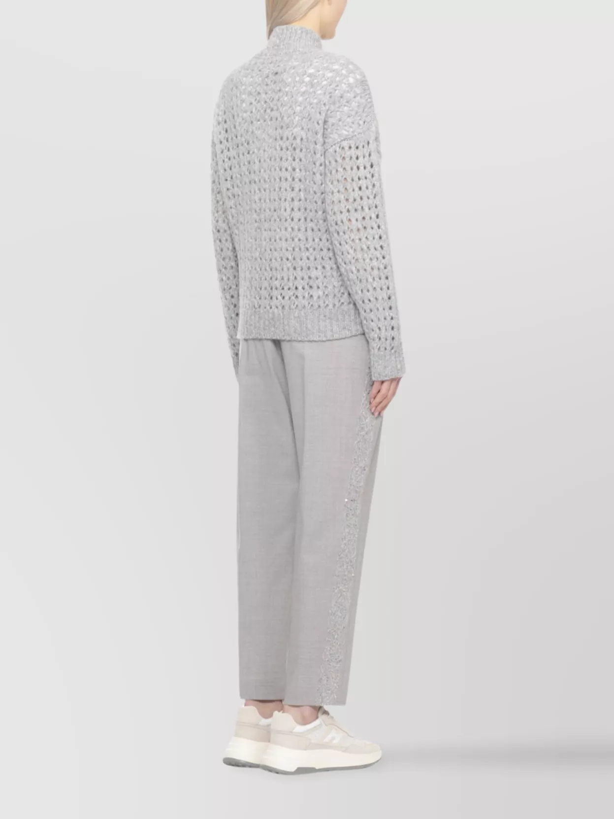 Peserico High Neck Long Sleeve Knit Cardigan