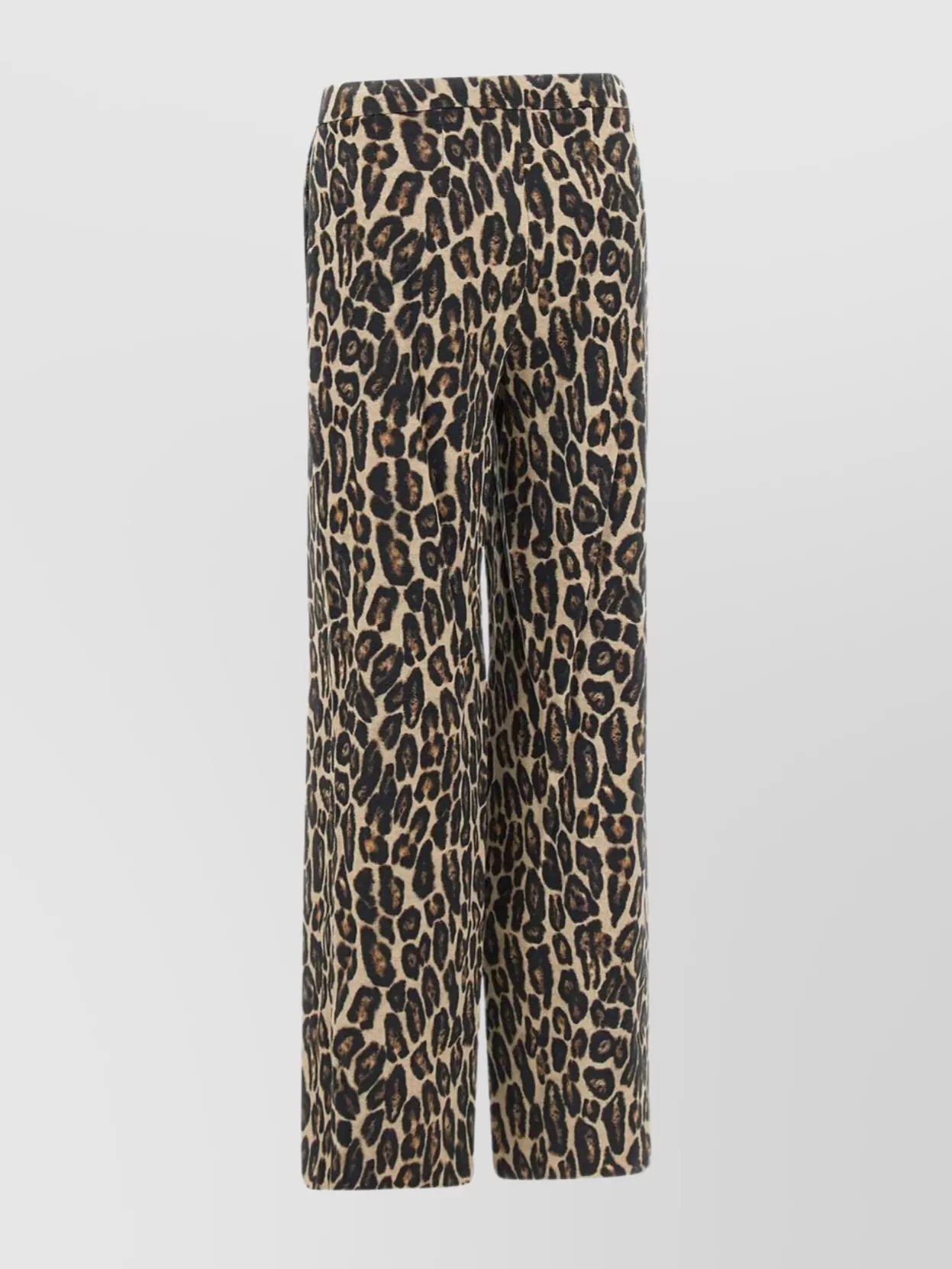 Theory Wool Trousers With Leopard Animal Print In Black