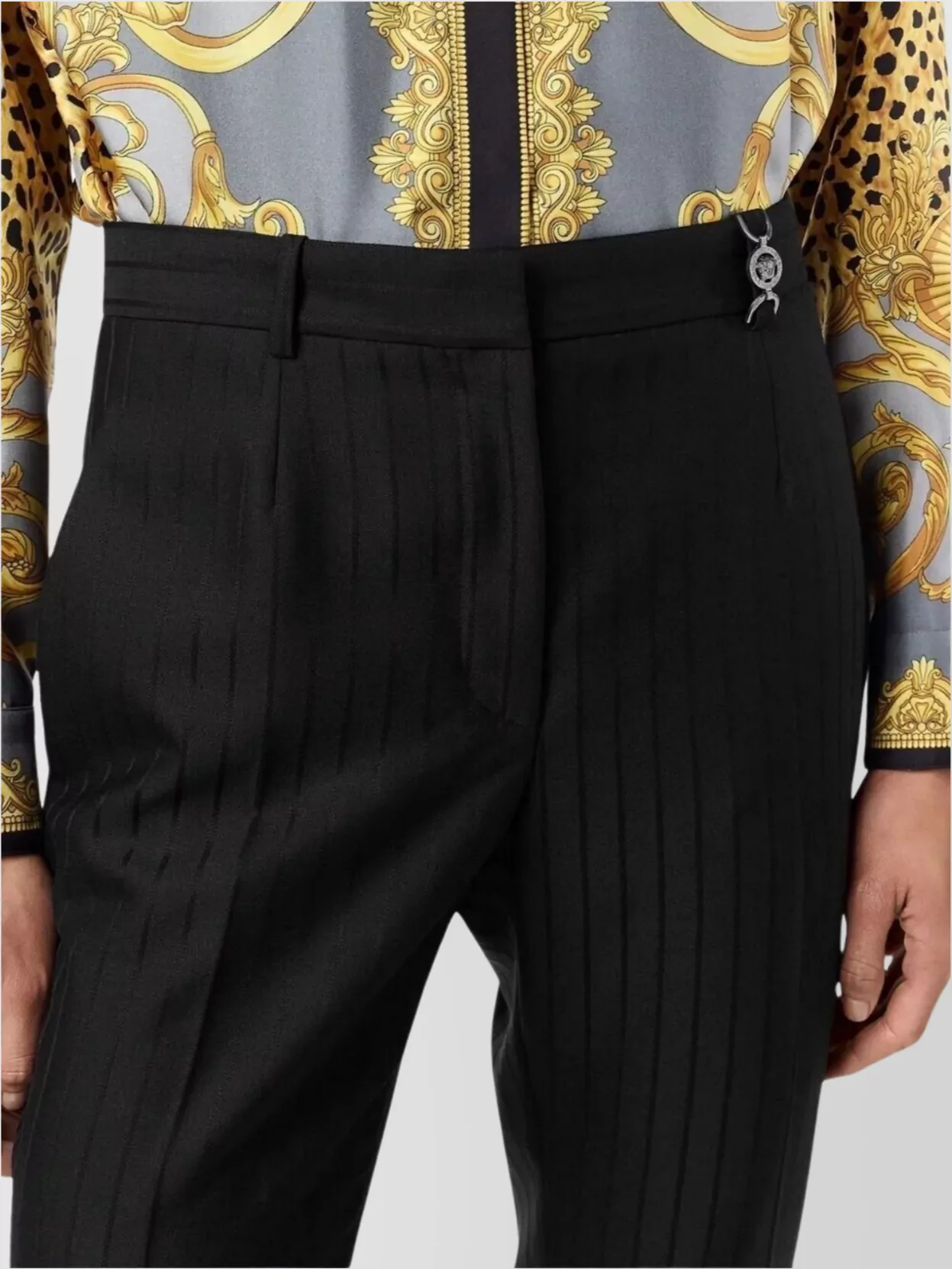 Versace Casual Trousers With Pinstripes And Pockets