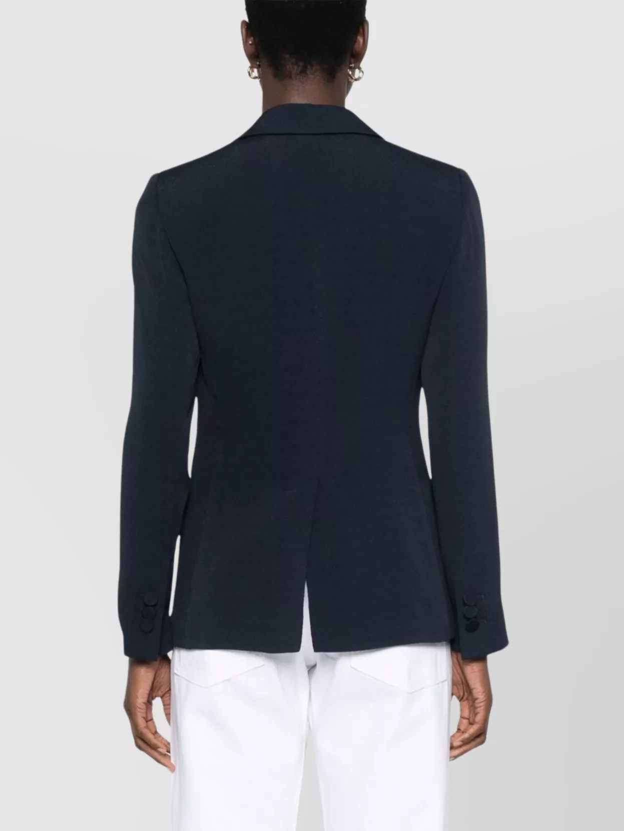 Shop Emporio Armani Tailored Blazer With Buttoned Cuffs And Vents