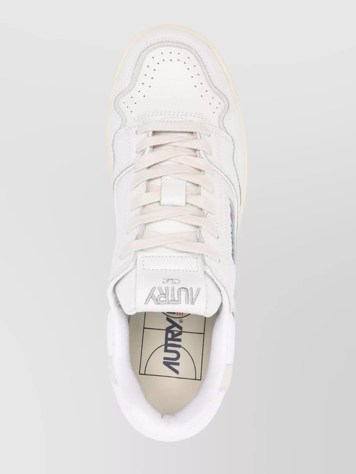 Autry 'clc' White Low Top Sneakers With Logo Patch On Tongue And Side