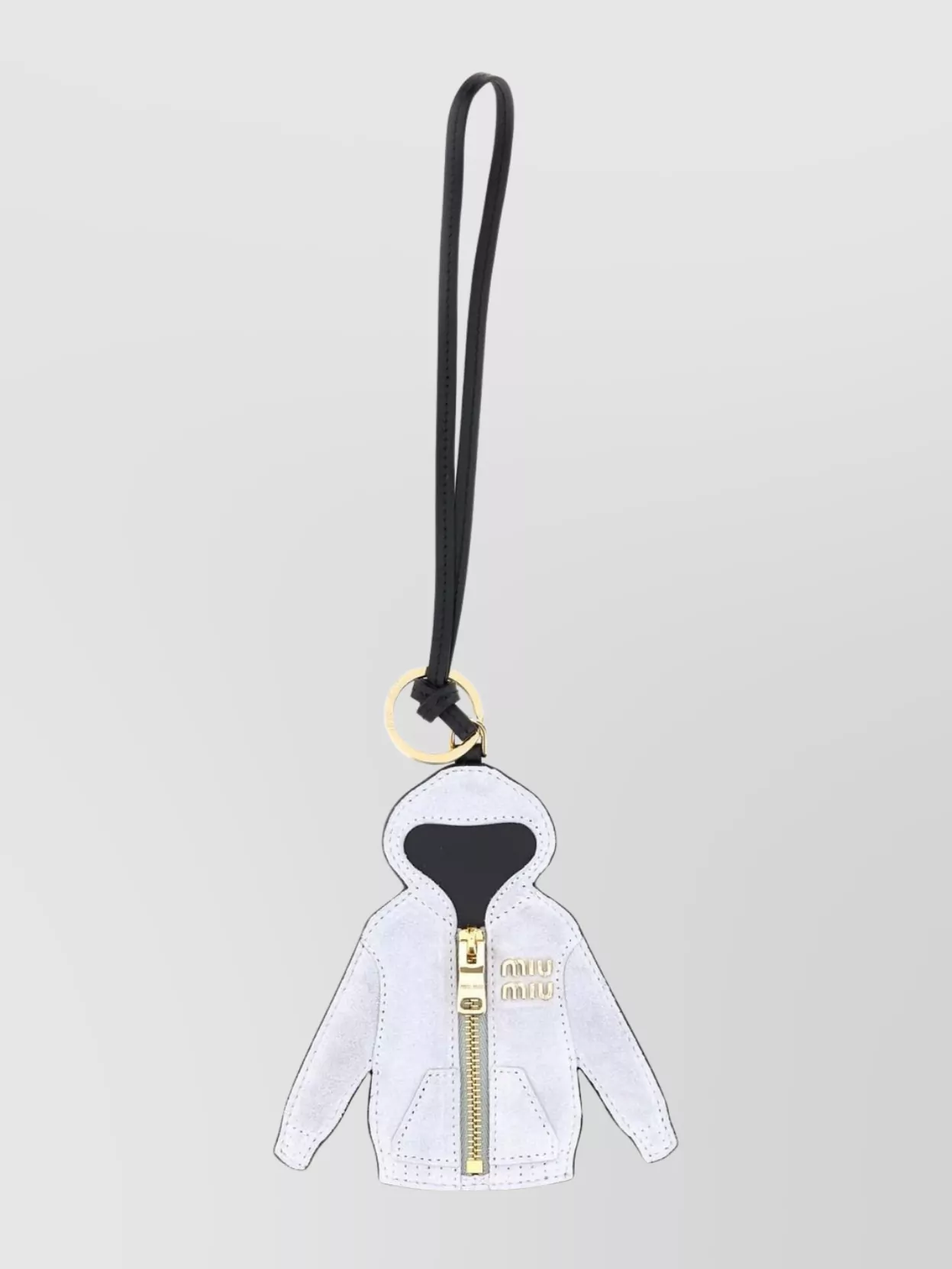 Miu Miu Suede Keyring Jacket Shape Gold-tone Hardware