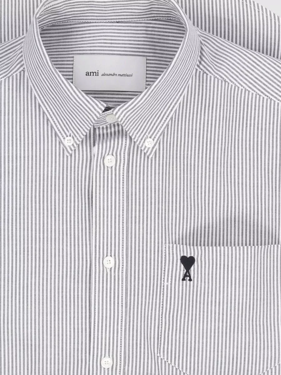 Ami Paris Striped Boxy Shirt