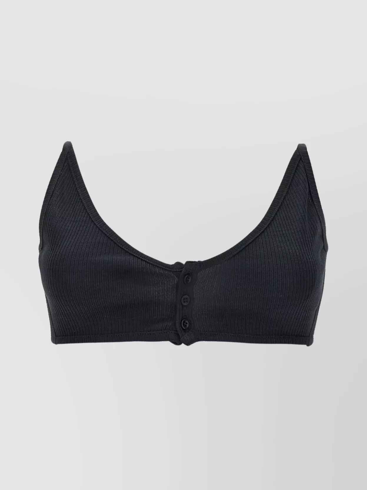 Y/project Ribbed Jersey Invisible Straps Bra Top In Black