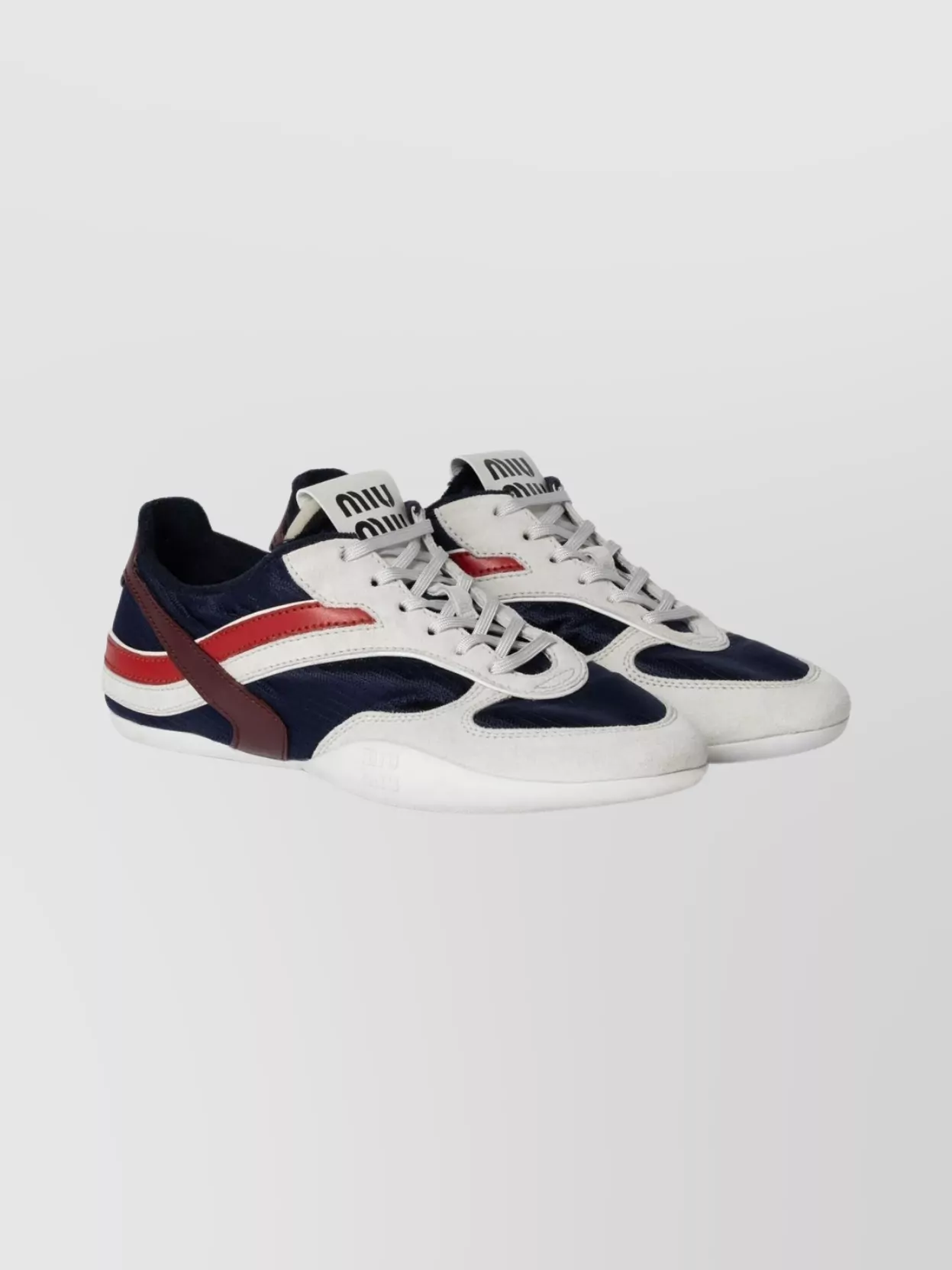 Miu Miu Multicolor Tech Fabric And Suede Gymnasium Sneakers In Blue