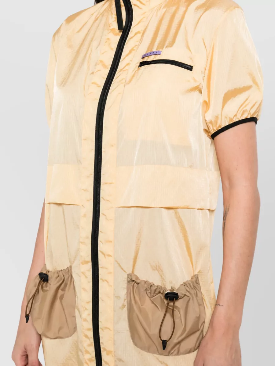 Marni Ripstop zip-front short-sleeve dress