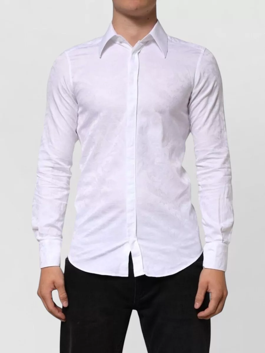Dolce&Gabbana paisley jacquard long-sleeve shirt