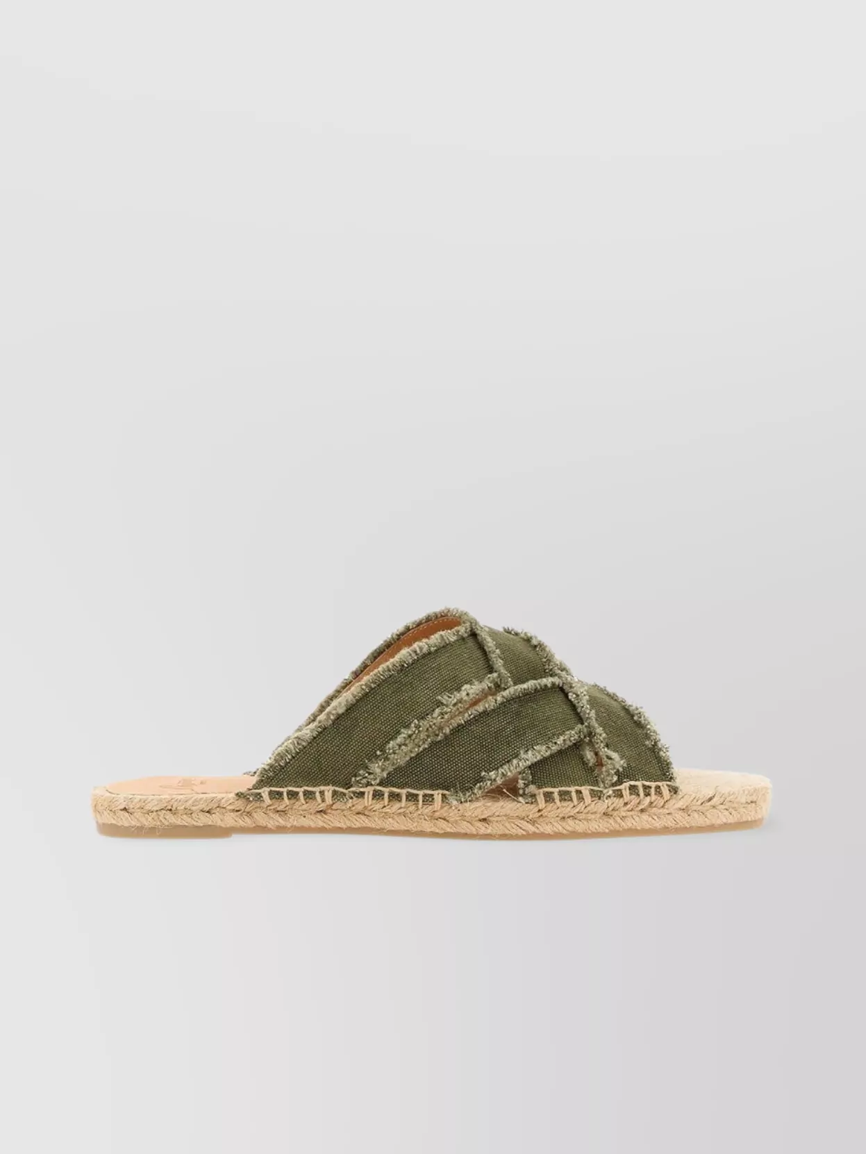 Shop Castaã±er Canvas Open Toe Sandals With Espadrille Sole