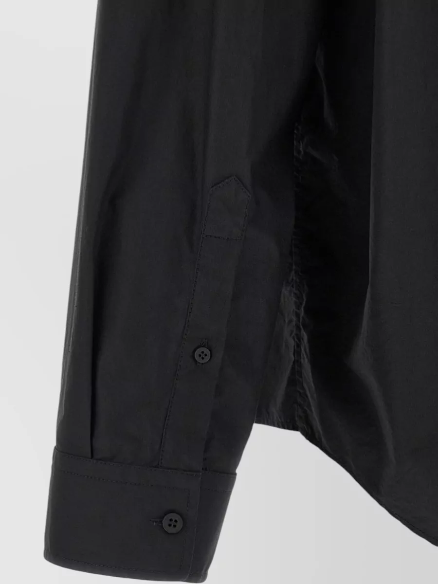 Balenciaga Shirt Featuring Logo Patch Button Collar