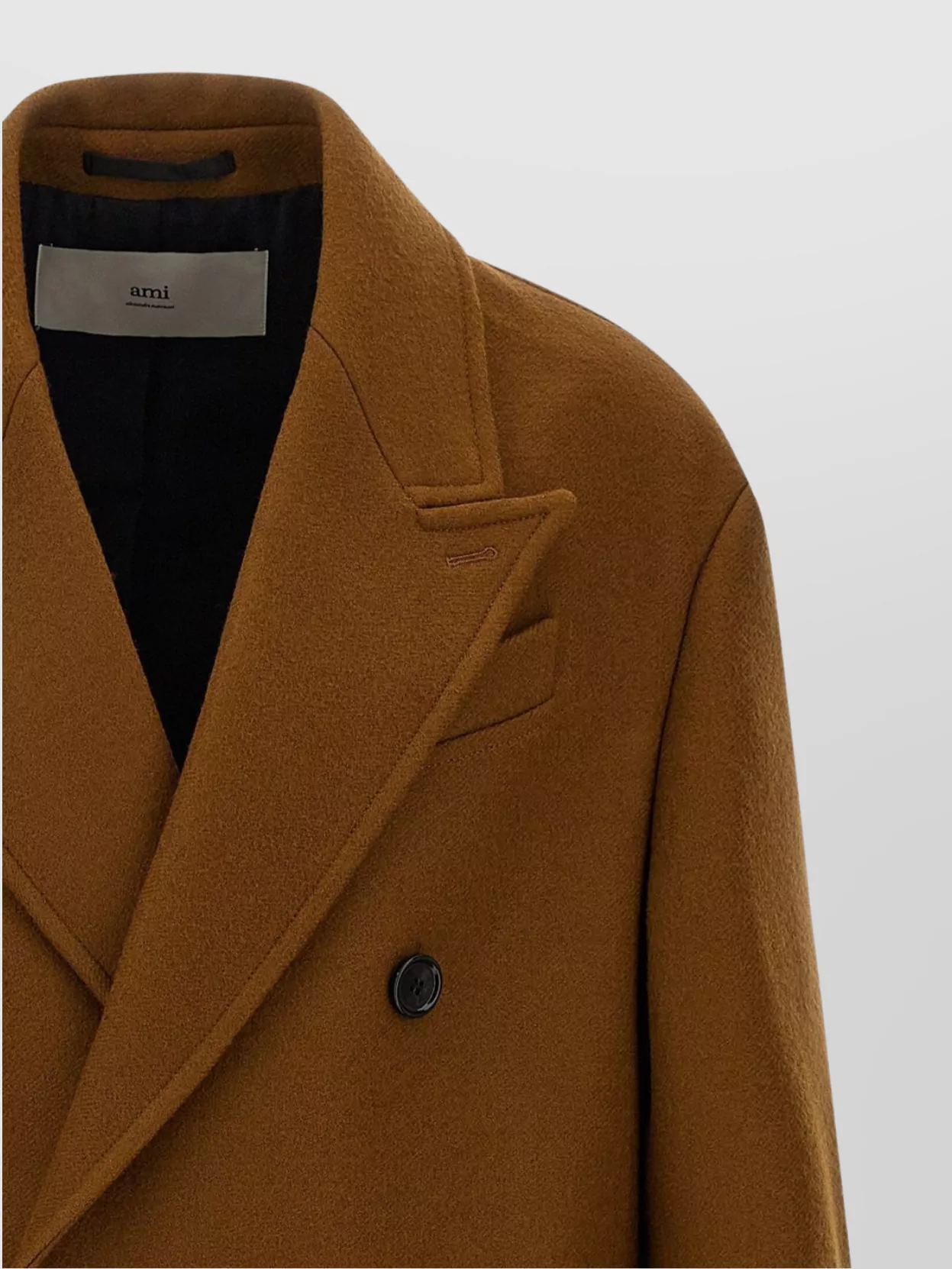 Ami Paris Double-Breasted Coat Featuring Back Vent And Notched Lapels