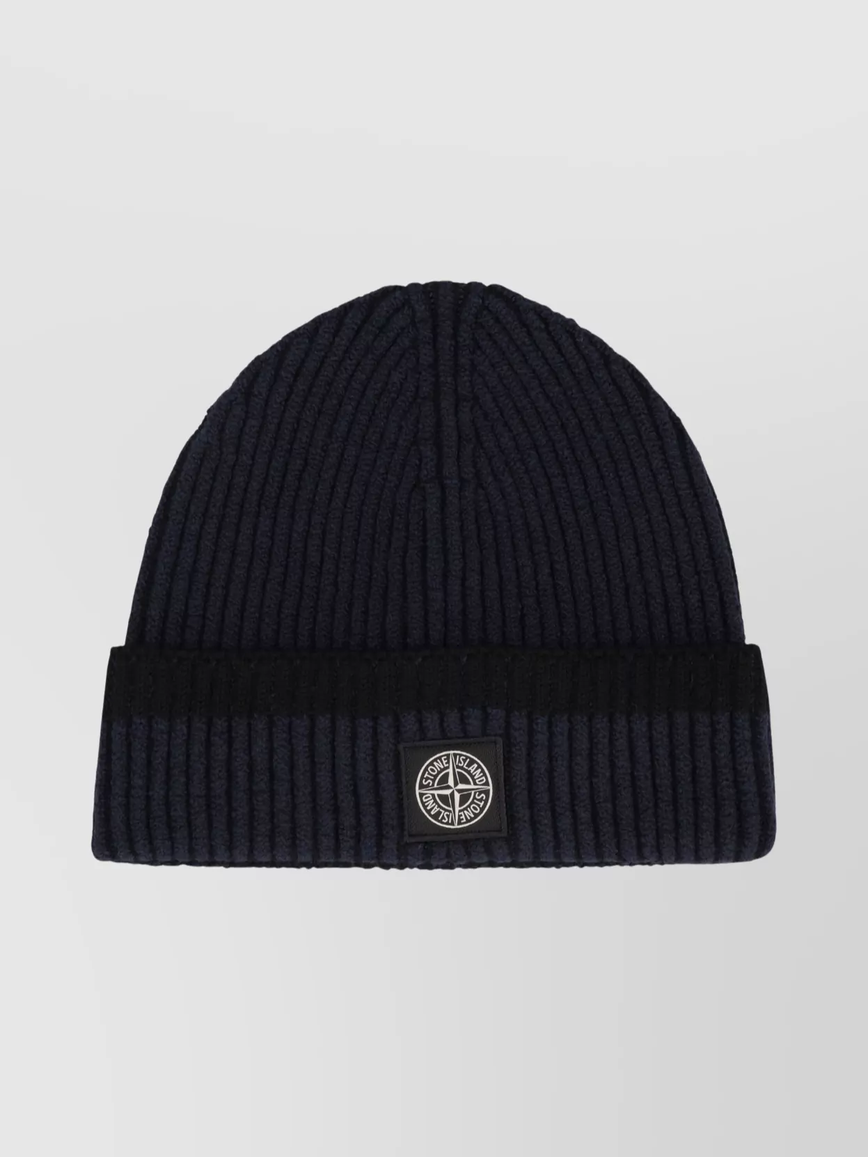 Stone Island Textured Wool Hat Folded Cuff