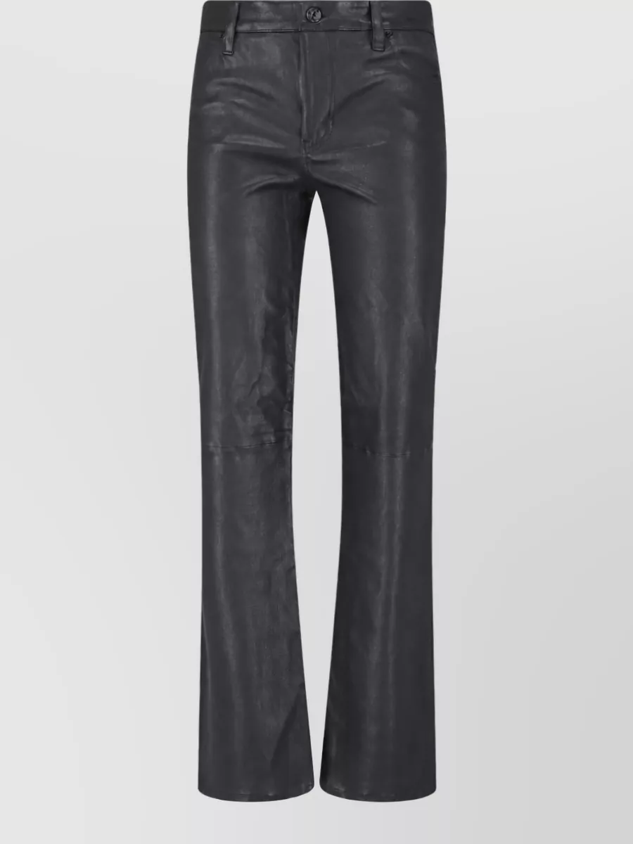 Frame leather straight-leg jeans