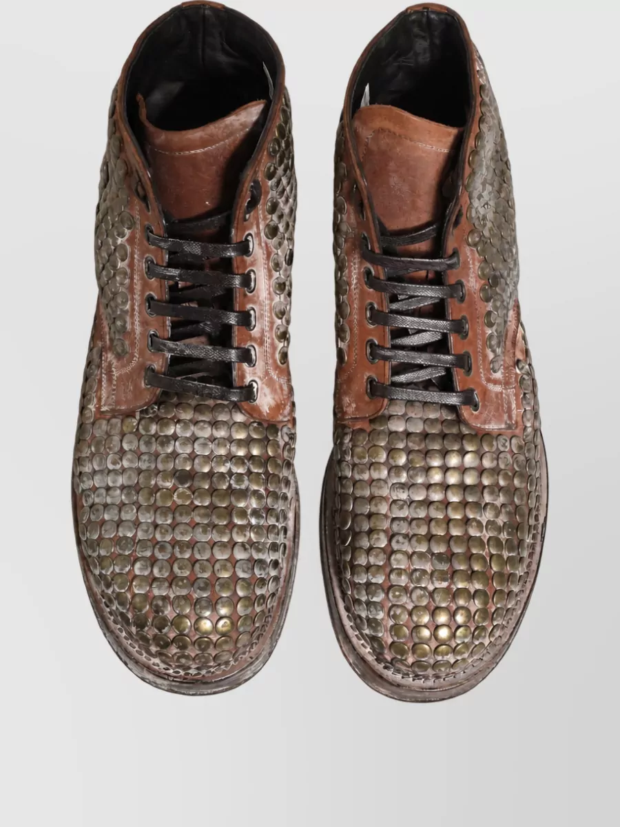 Dolce&Gabbana Leather Studded Ankle Boots