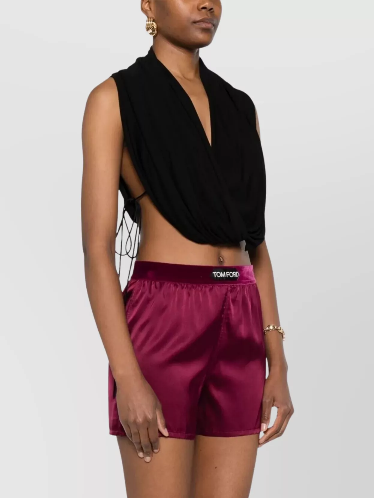 ショートパンツ Tom Ford Boxer-Style Shorts In Silk Satin Tom Ford Silk satin boxer shorts with ruched detailing | The