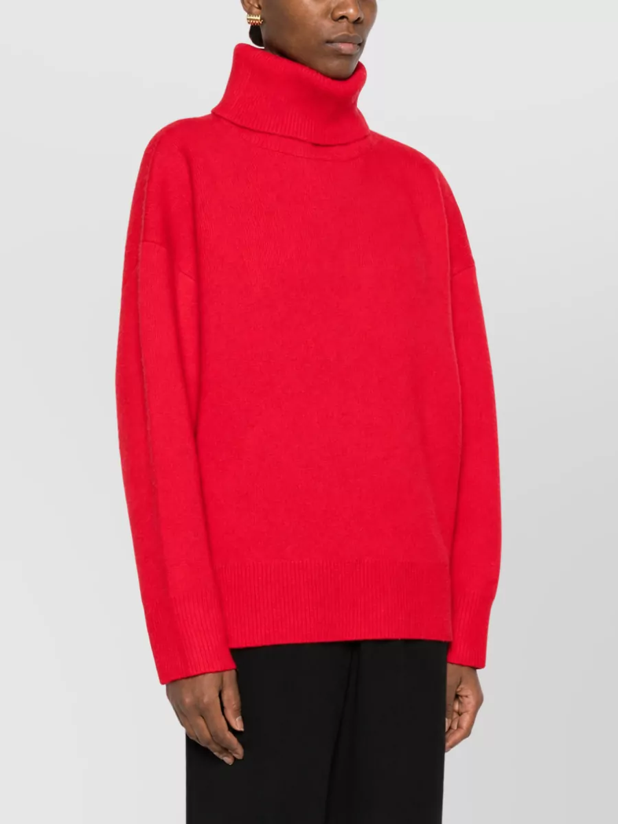 Totême Cashmere Wool Ribbed Turtleneck Sweatshirt