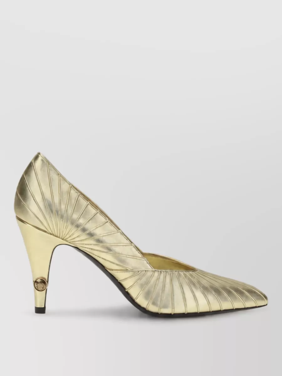 Versace Metallic Leather High Heel Pumps