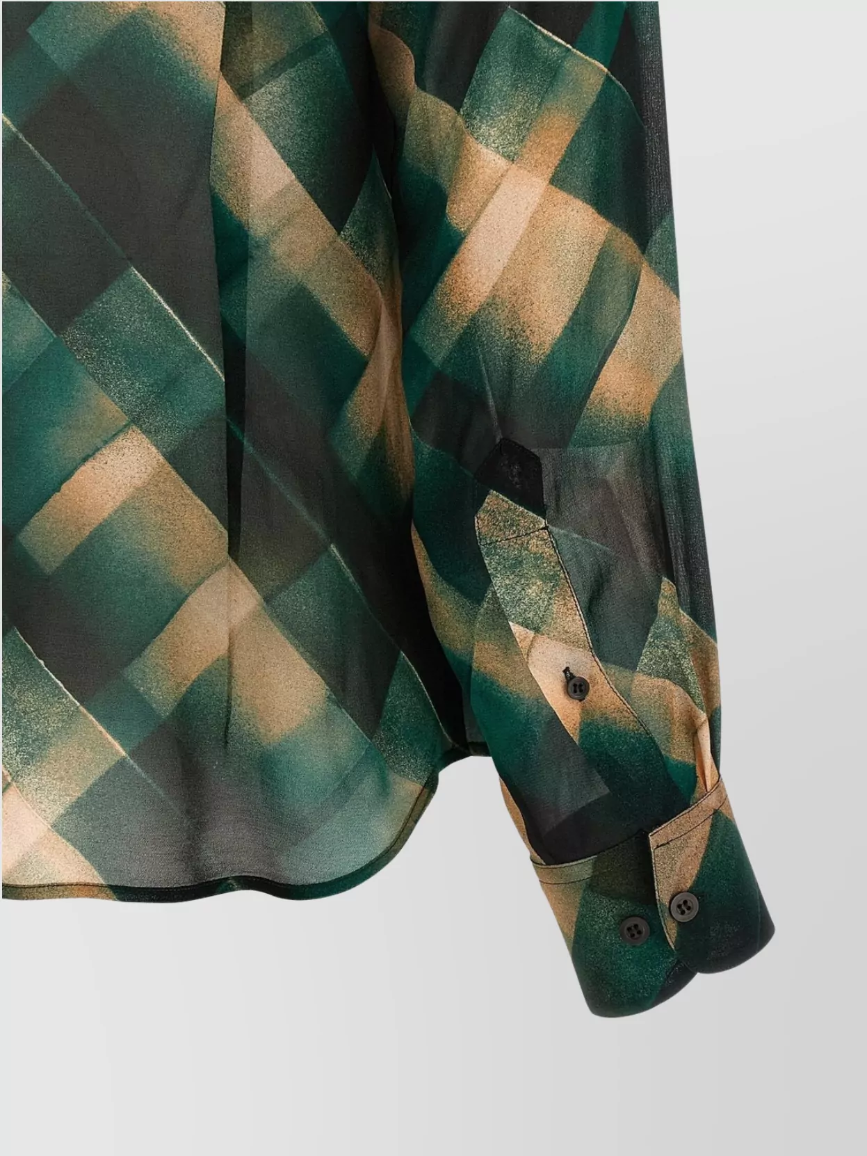 Dries Van Noten Sheer Fabric Pointed Collar Long Sleeves Shirt