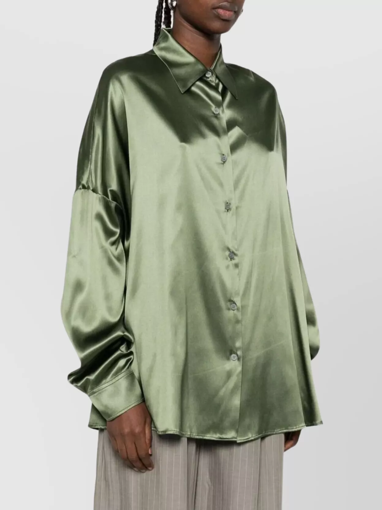 Dries Van Noten Collared Neck Satin Finish Shirt
