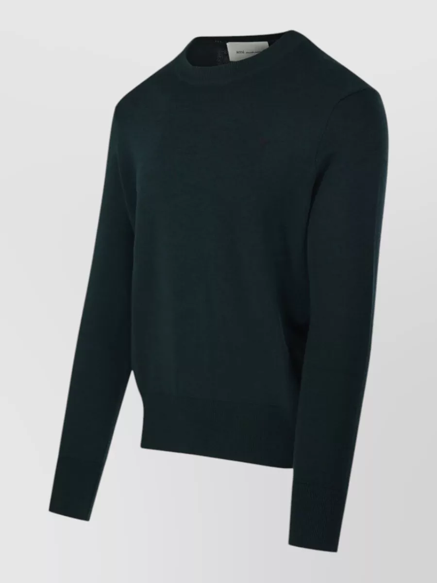 Ami Paris Merino Wool Round Neck Sweater
