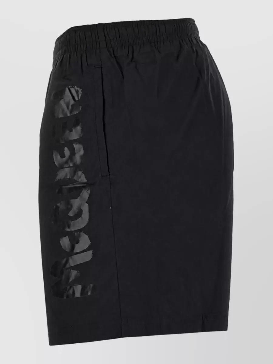 Alexander Mcqueen Logo Print Swim Shorts