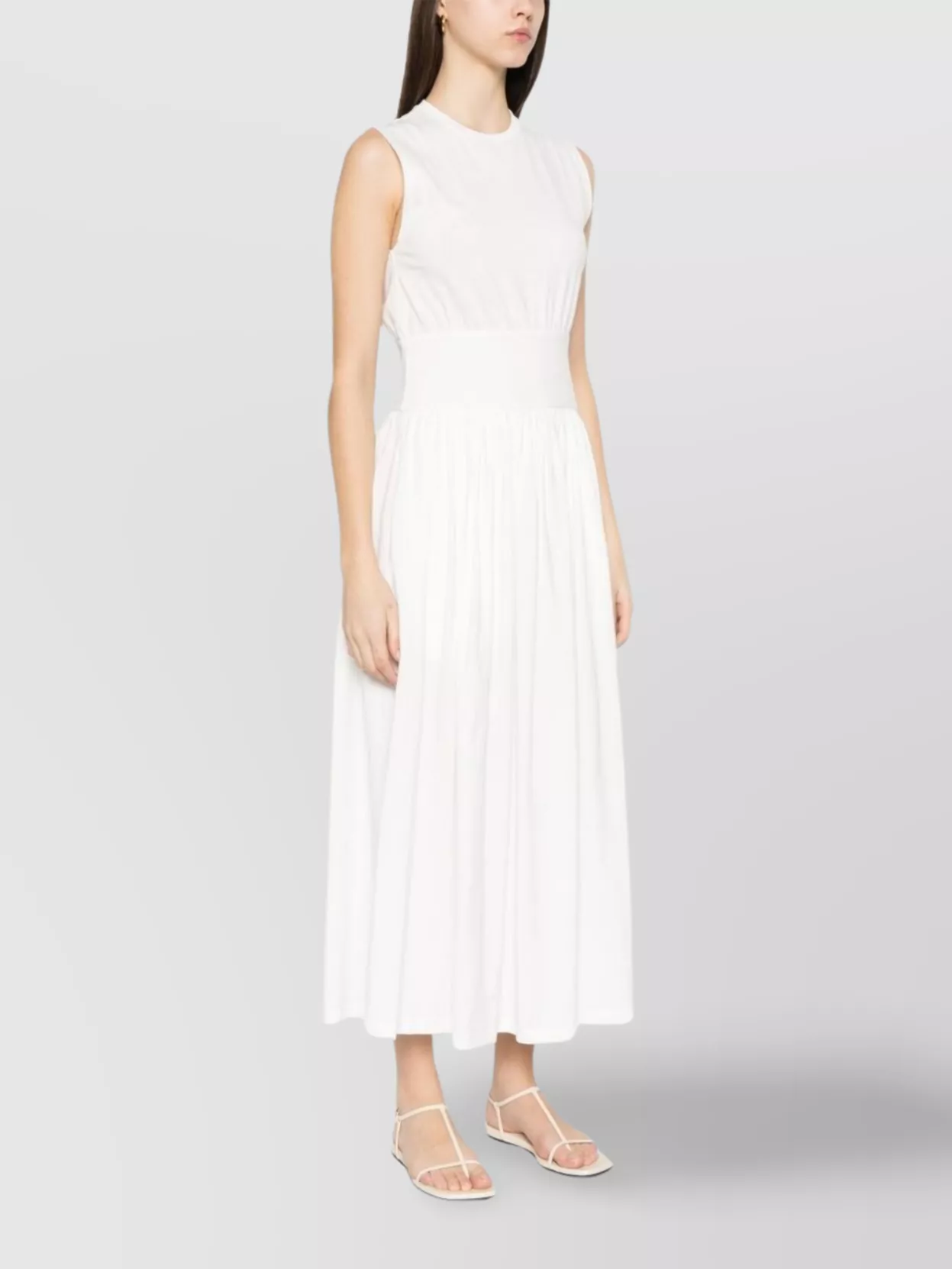 Totême Off-white Sleeveless Cotton Tee Maxi Dress