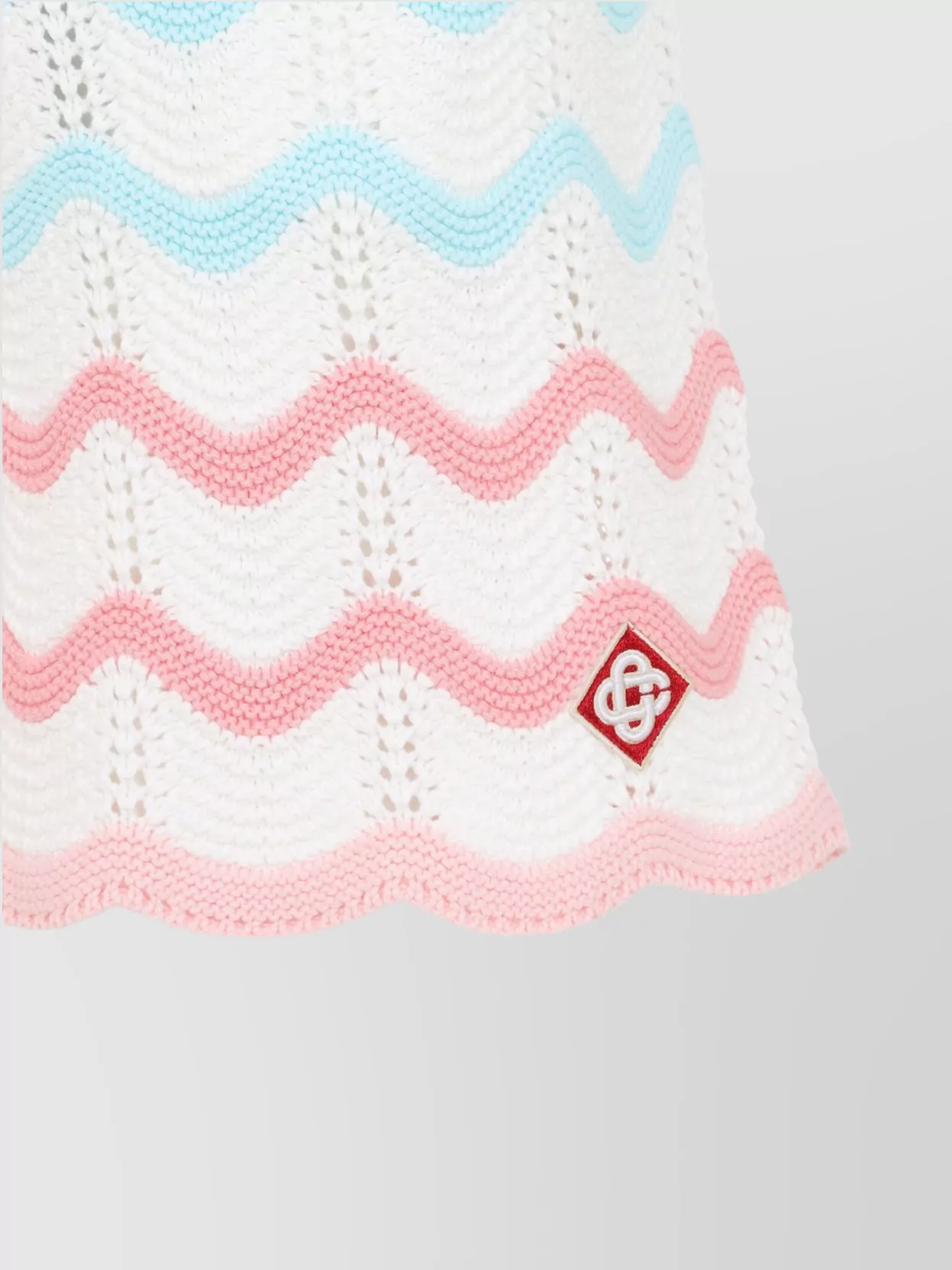 Casablanca Wave Multicolor Shorts With Logo Patch On The Front And All-over Striped Motif In Cotton Man