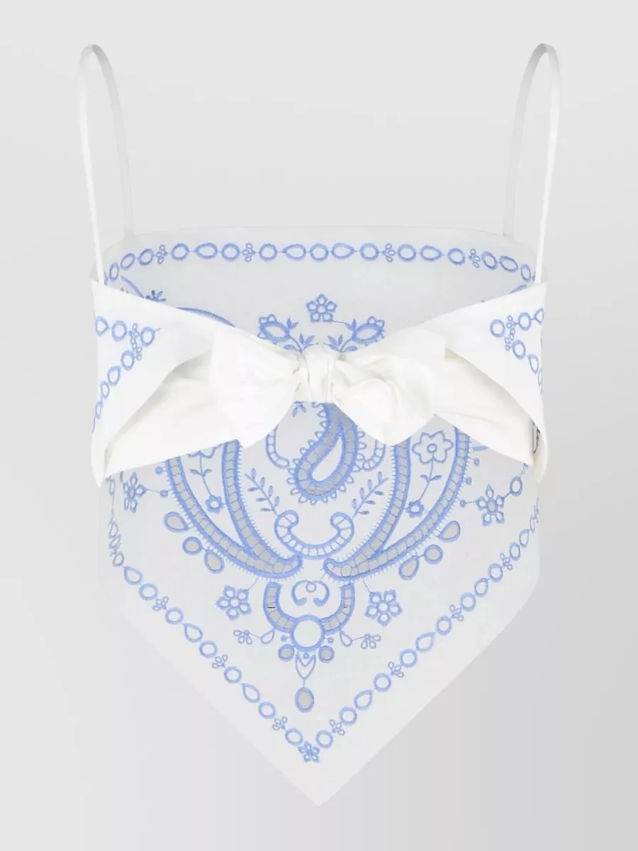 Self-Portrait embroidered asymmetric blouse
