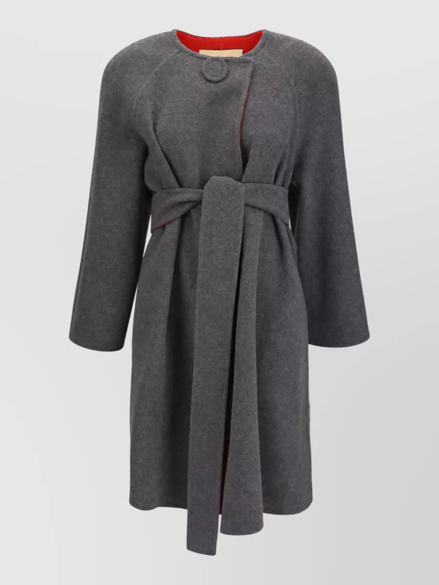Valentino Garavani Cashmere-blend belted single-breasted jacket