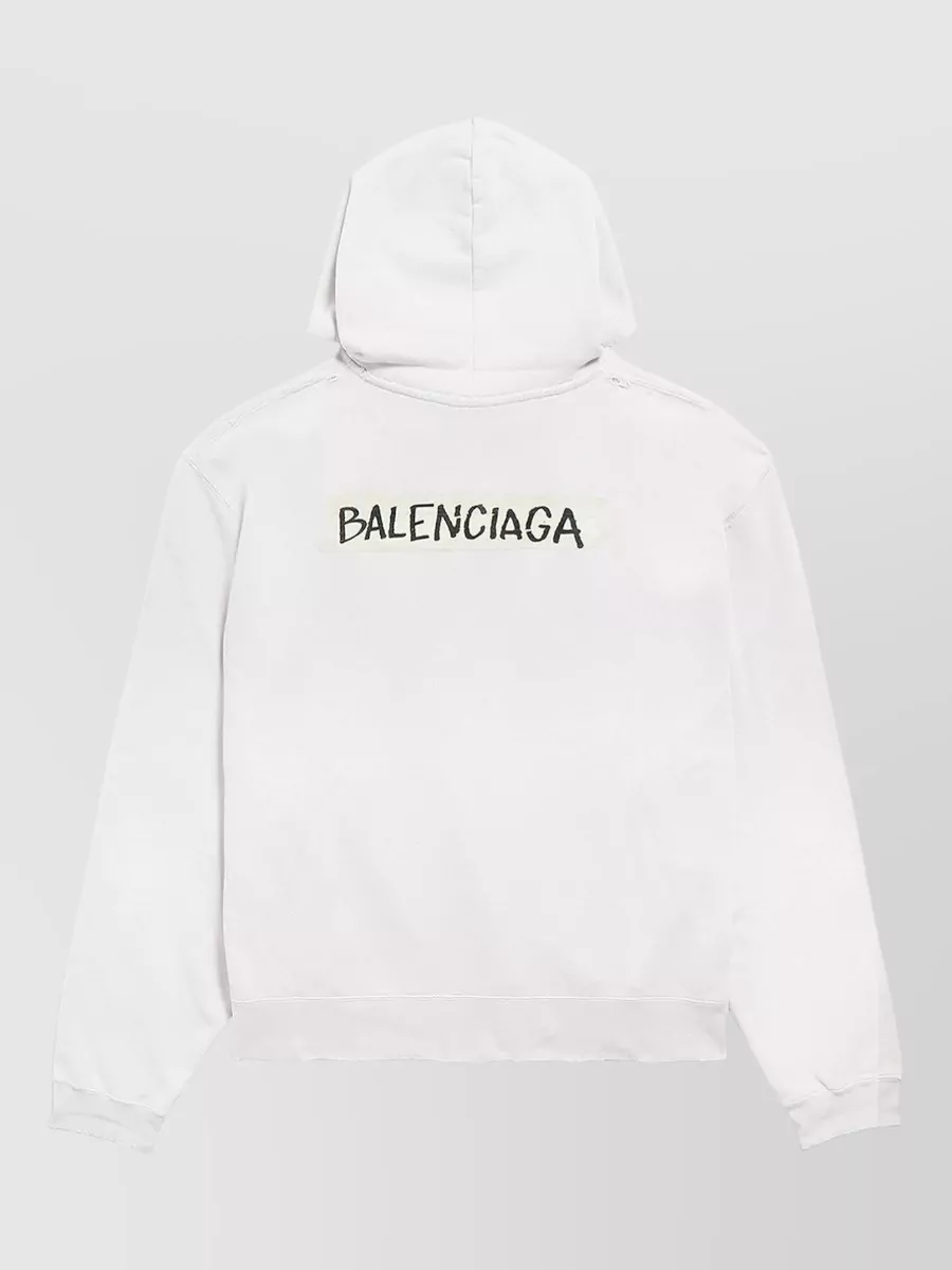 Balenciaga Hoodie with checkered scarf zip-up | The Fashion Square