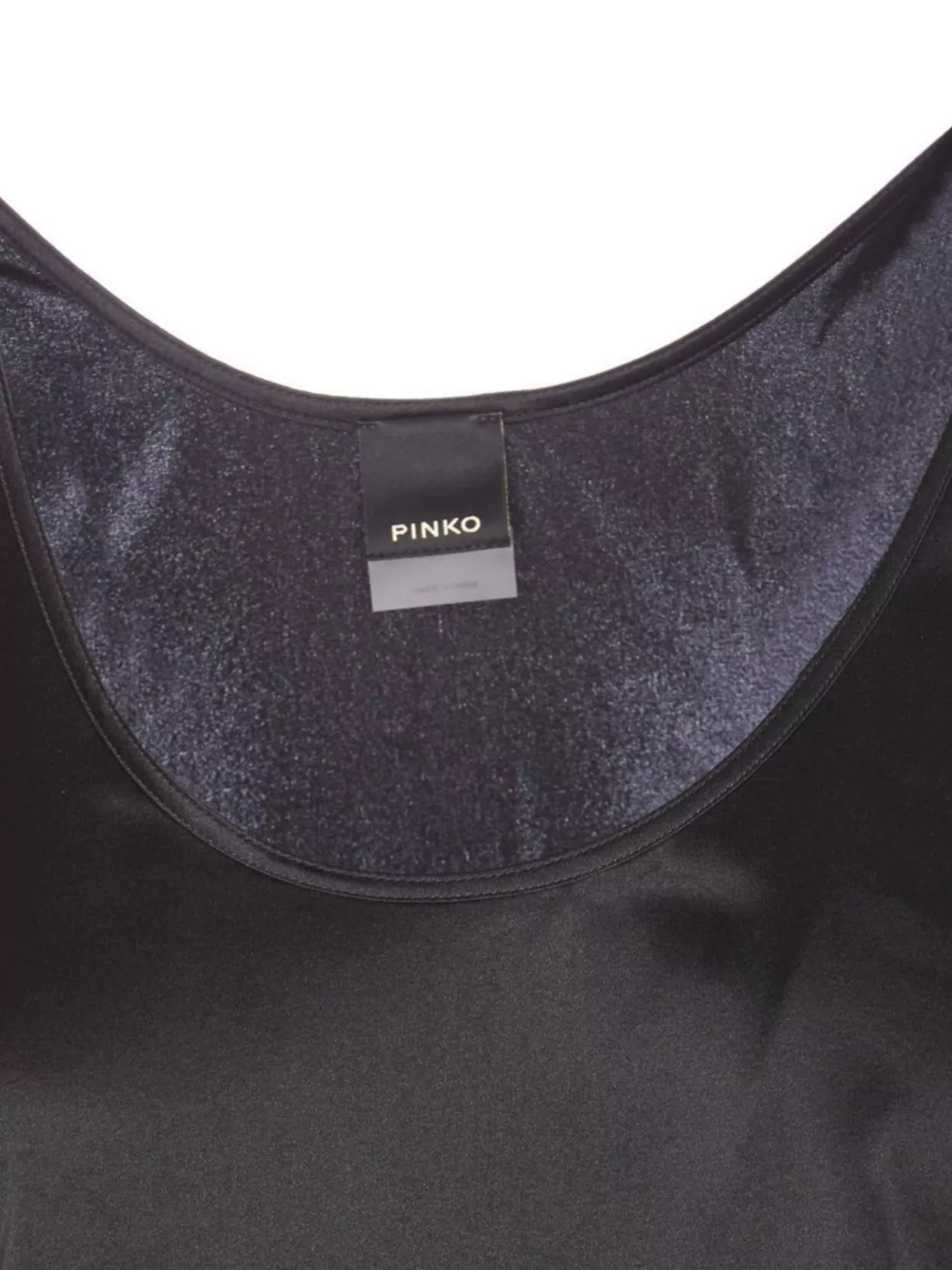 Shop Pinko Crewneck Satin Finish Sleeveless Top