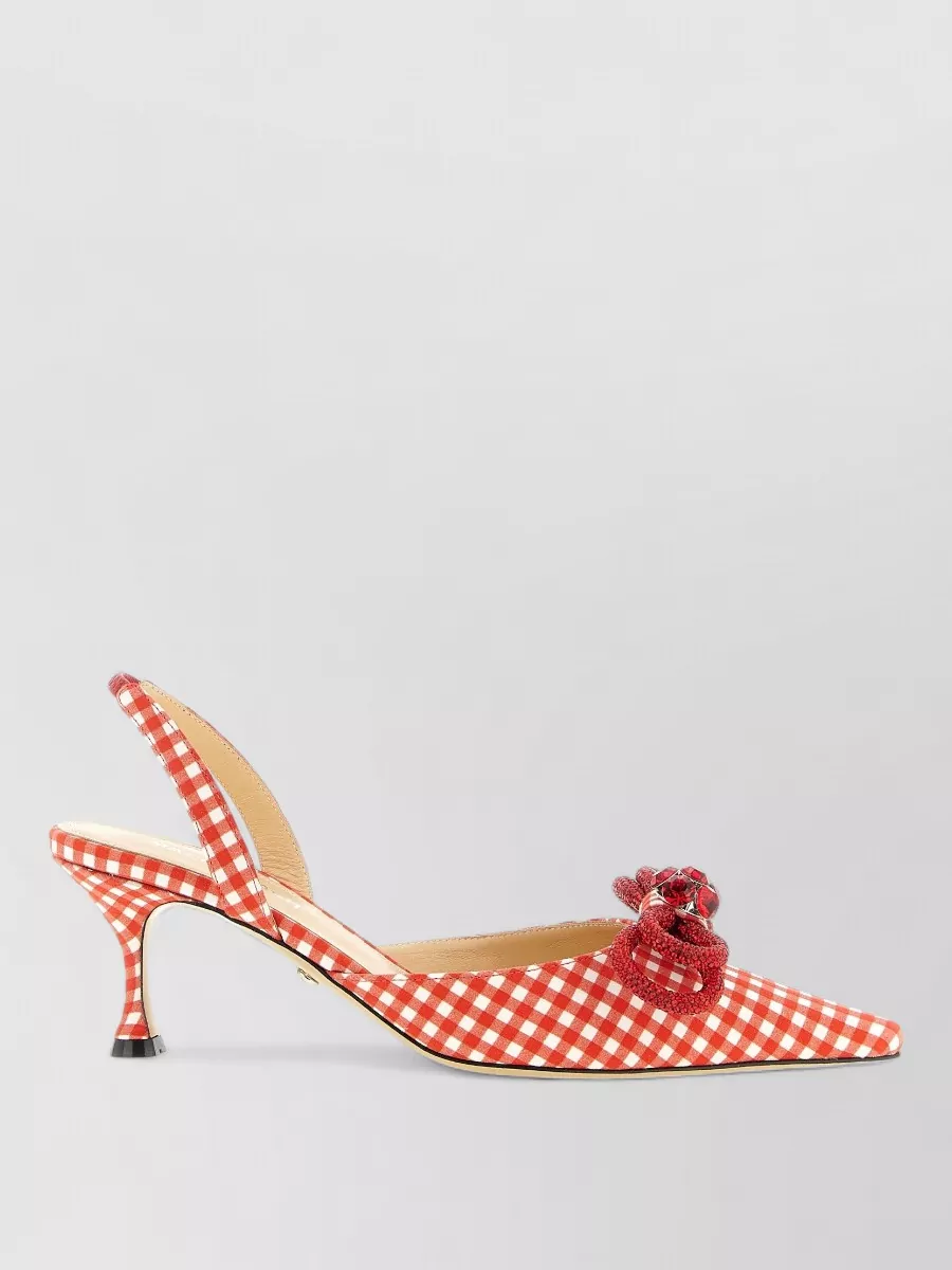 Mach & Mach Slingback Pumps Double Bow Kitten Heel